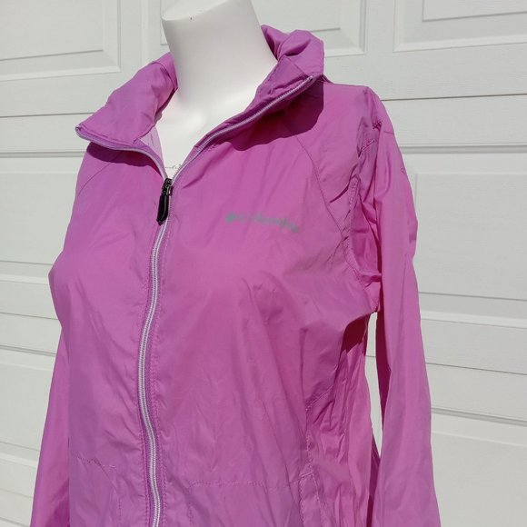 Columbia Windbreaker Hoodie Jacket womens size S Small Zip-up basic outerwear - Picture 8 of 10